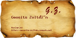 Geosits Zoltán névjegykártya