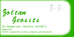 zoltan geosits business card